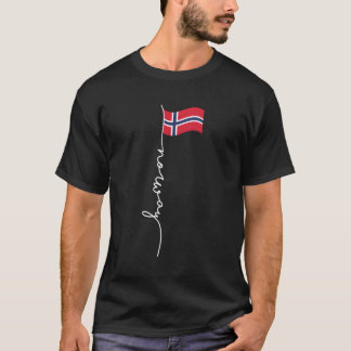 Noorwegen Signature vlag Pool Patriottische Noorse T-shirt