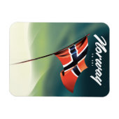 Noorwegen Ski poster Magneet (Horizontaal)