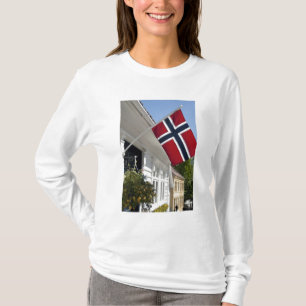 Noorwegen, Stavanger. Historische uitzichten in he T-shirt