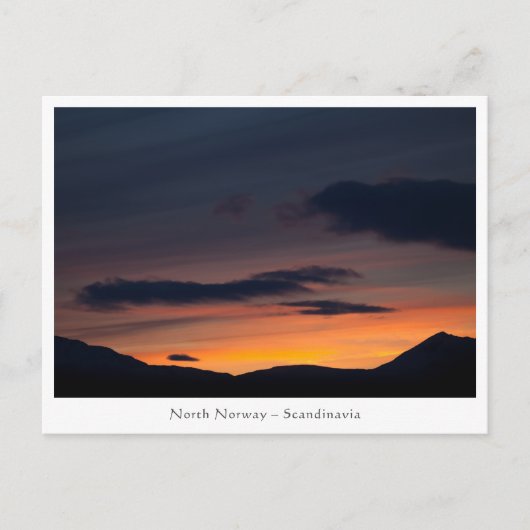 Noorwegen Sunset Mountain Briefkaart (Voorkant)