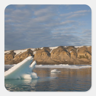 Noorwegen, Svalbard, Spitsbergen eiland, Zonsonder Vierkante Sticker