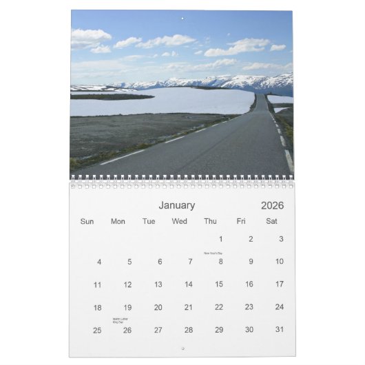 Noorwegen verkennen kalender (Jan 2026)