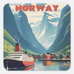 Noorwegen Vierkante Sticker