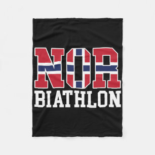 Noorwegen Vlag Biathlonist - Noors Nor Biathlon 1 Fleece Deken