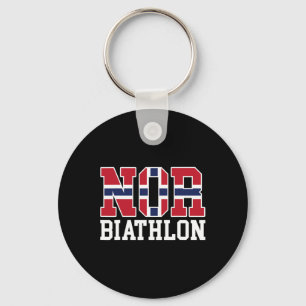 Noorwegen Vlag Biathlonist - Noors Nor Biathlon 1 Sleutelhanger