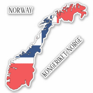 Noorwegen Vlag Charmante Patriottische Kaart Sticker