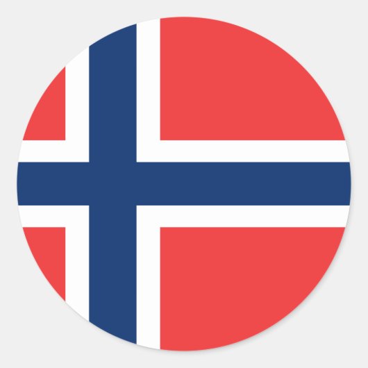 Noorwegen, vlag ronde sticker (Voorkant)