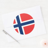 Noorwegen, vlag ronde sticker (Envelop)