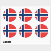 Noorwegen, vlag ronde sticker (Vel)