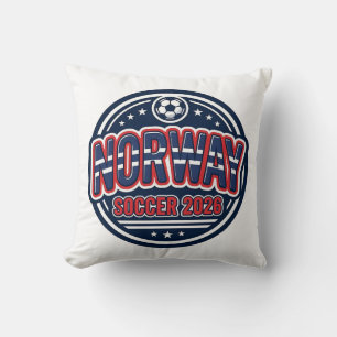 Noorwegen Voetbal 2026 Voetbal Vet Land Typografie Kussen