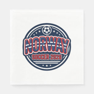 Noorwegen Voetbal 2026 Voetbal Vet Land Typografie Servet