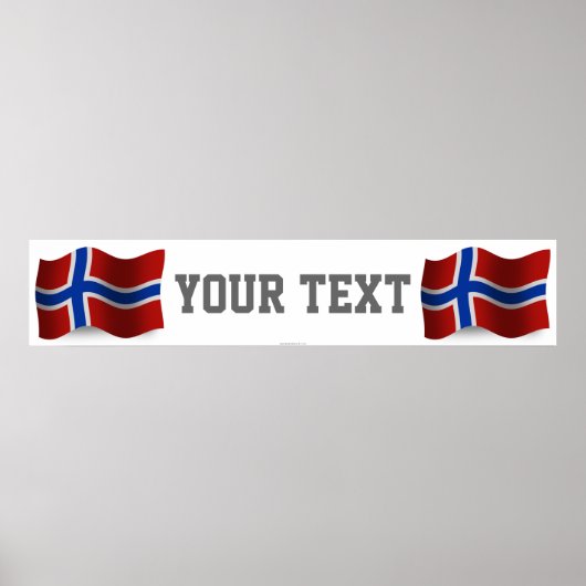 Noorwegen Waving Flag Banner Poster (Voorkant)