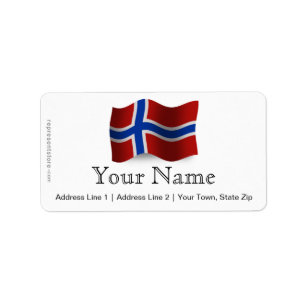 Noorwegen Waving Flag Etiket