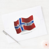 Noorwegen Waving Flag Ovale Sticker (Envelop)