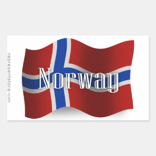 Noorwegen Waving Flag Rechthoekige Sticker