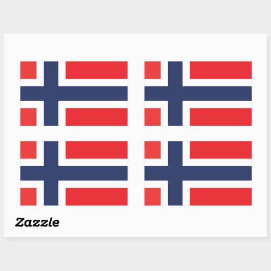 NOORWEGVLAG RECHTHOEKIGE STICKER (Vel)