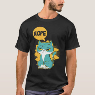 Nope Annoyed en Lazy Cat Nope Cat T-shirt