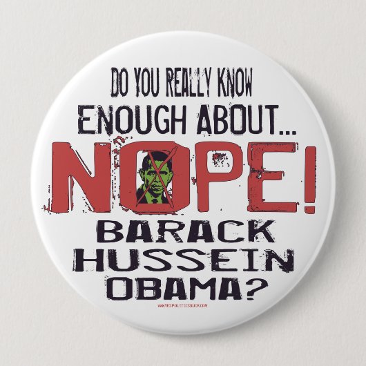 Nope Anti Obama Button (Voorkant)