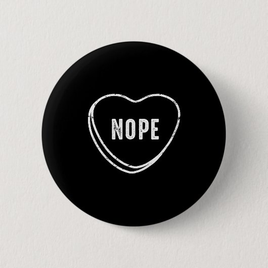 Nope Anti Valentines Day  Ronde Button 5,7 Cm (Voorkant)