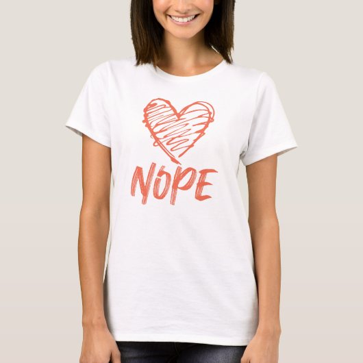 Nope, Anti Valentine's Day T-shirt (Voorkant)