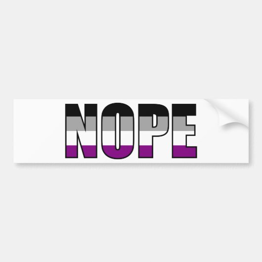 Nope Asexual Pride Flag Ace Pride Bumpersticker (Voorkant)