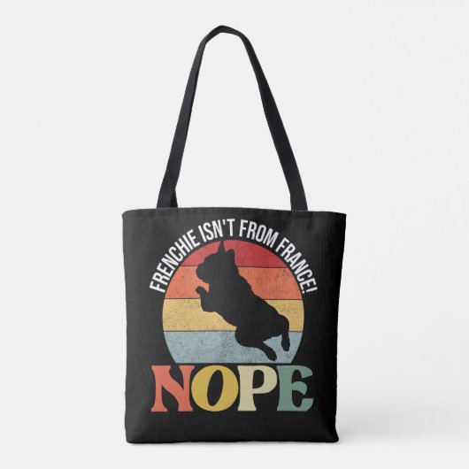 Nope frenchie komt niet uit Frankrijk - zwarte tas (Achterkant)