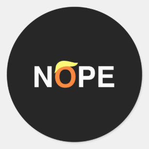 Nope Funny Anti-Trump Ronde Sticker