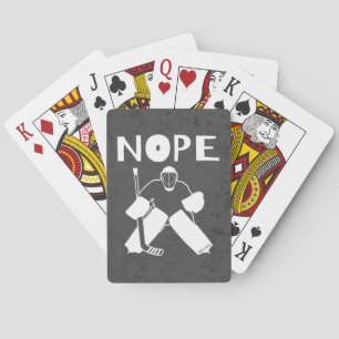 Nope Funny Hockey Goalie Pokerkaarten