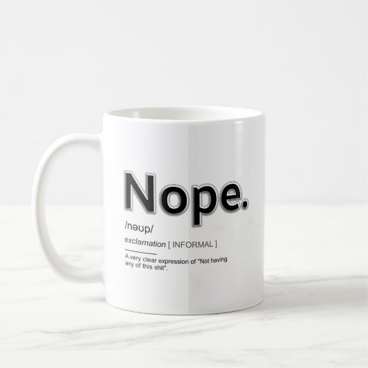 Nope grappige mok koffie (Links)