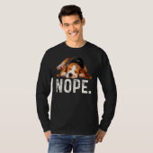 Nope Lazy Beagle Dog T-shirt (Voorkant volledig)