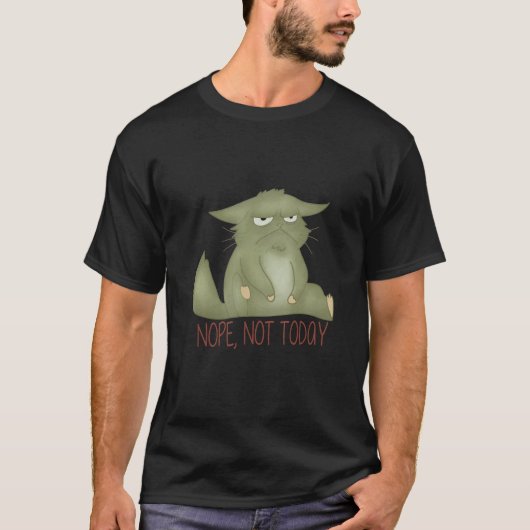 Nope Lazy Cat T-shirt (Voorkant)