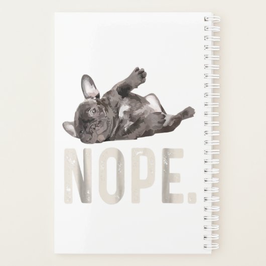 Nope Lazy French Bulldog Lover Gift Planner (Achterkant)