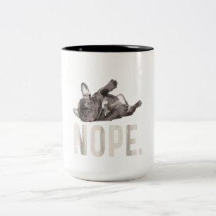 Nope Lazy French Bulldog Lover Gift Tweekleurige Koffiemok