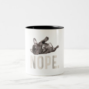 Nope Lazy French Bulldog Lover Gift Tweekleurige Koffiemok