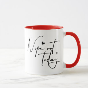 Nope niet vandaag grappige typografie introvert mok