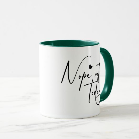 Nope niet vandaag grappige typografie introvert mok (Voorkant rechts)