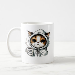 Nope niet vandaag kat, grappige kat, koffie liefhe koffiemok