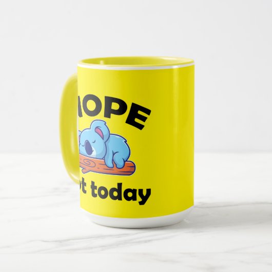 NOPE, niet vandaag. Lazy Koala. Mok (Voorkant links)