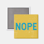 NOPE Noodlijdende Typografie in Blauw en Geel Magneet (Voorkant / Achterkant)