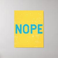 NOPE Noodlijdende Typografie in geel en blauw