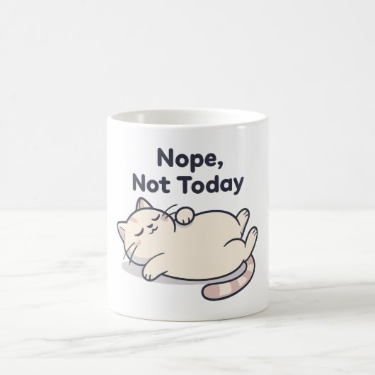 Nope Not Today Lazy Cat Funny Coffee Mug – Gift (Centre)