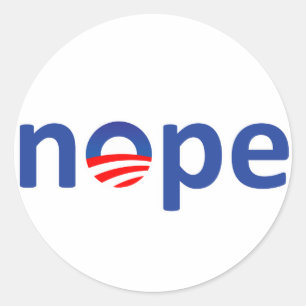 Nope Obama Ronde Sticker