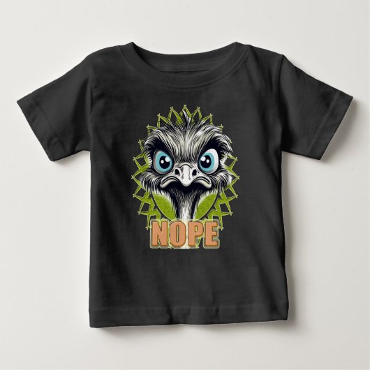 NOPE Ostrich Black Baby Tee (Voorkant)