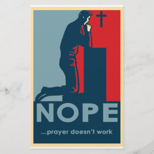 NOPE...Prayer werkt niet - Atheïstische flyer