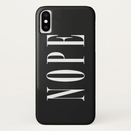 Nope White Text Phone Case (Achterkant)