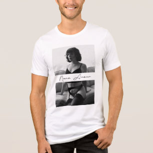 Nora Amour B&W T-shirt, Zwarte tekst Tri-Blend Shirt