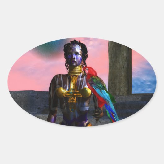 NORA CYBER WARRIOR OVALE STICKER (Voorkant)