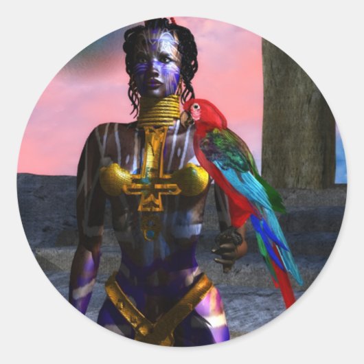 NORA CYBER WARRIOR RONDE STICKER (Voorkant)