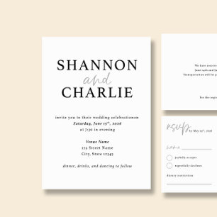 NORA Faire-Part de Mariage Minimaliste Moderne