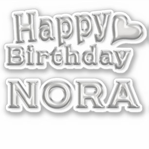 Nora Happy Birthday Silver Autocollants